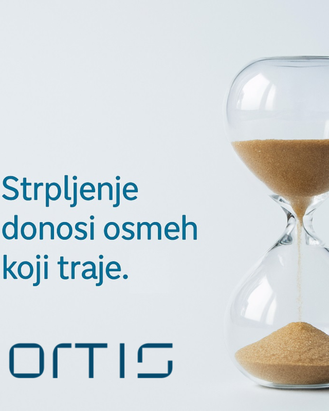 slika peščanog sata i ORTIS logo